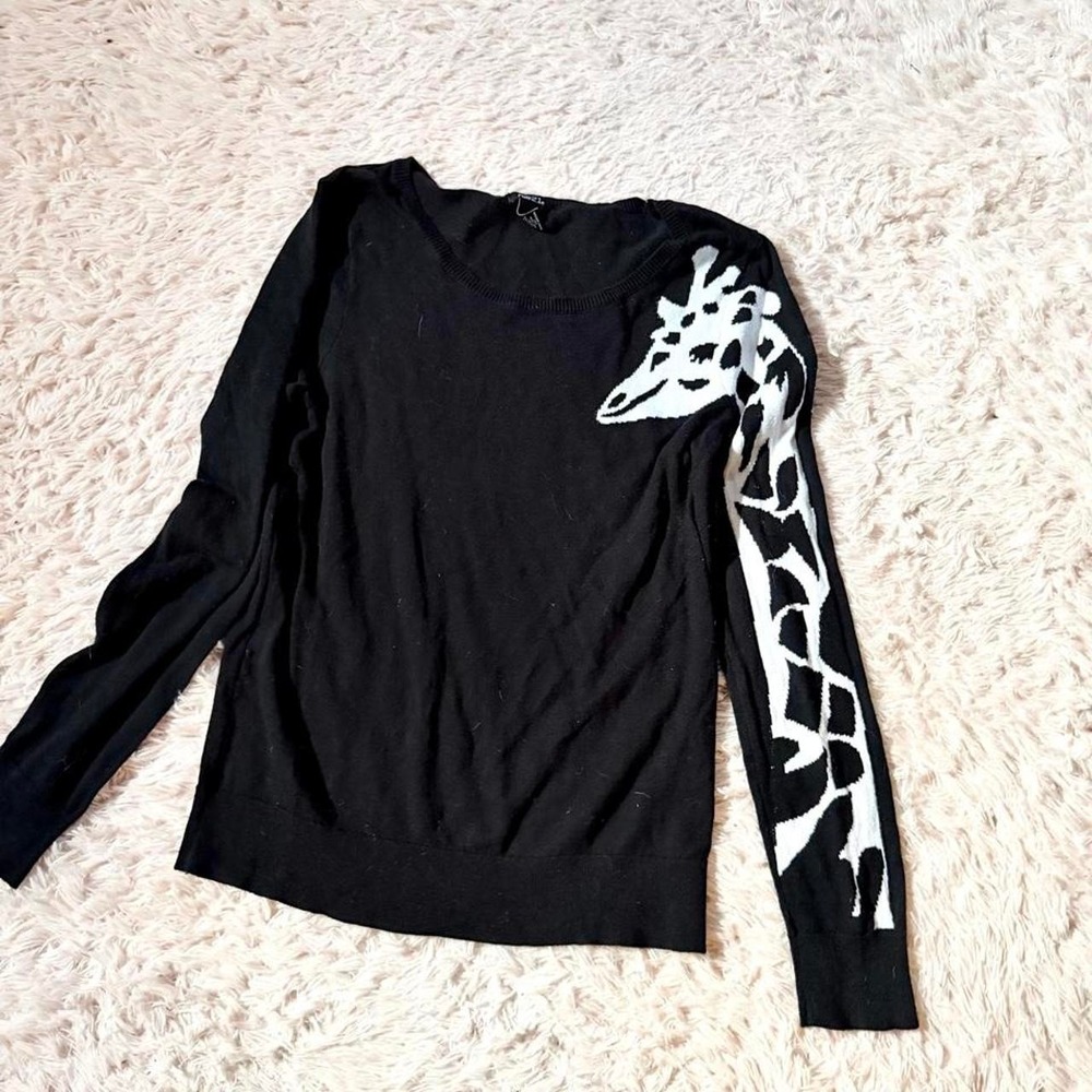 Quirky Kidcore Giraffe Playful Monochrome Silly Teacher Hipster Top Womens XL